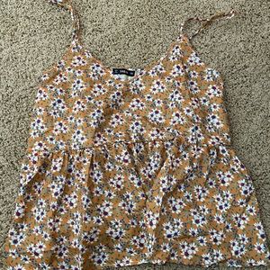 Floral Peplum Tank Top